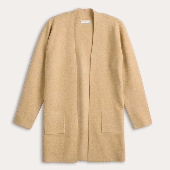 Nine West Women's Coatigan Sweater Camel Heather Open Front Size Extra Large - Picture 1 of 8
